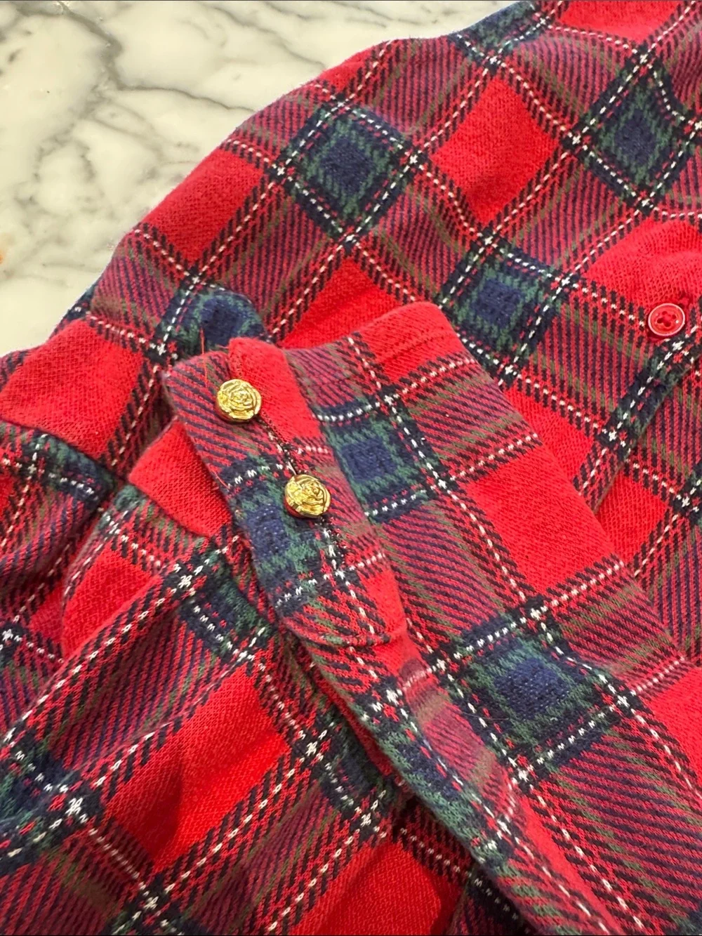 Janie and Jack Red Plaid Girls Skirt with Tartan Detail